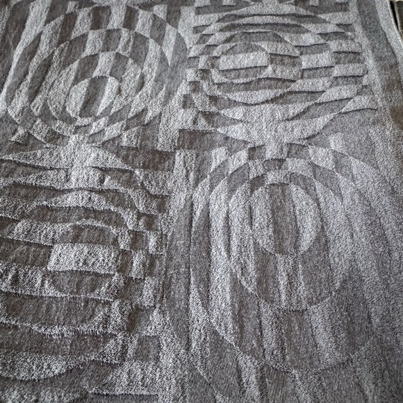 Marc Jacob's 100% Silk Scarf Purple Two Tone Geometric Pointed Ends - Picture 5 of 16